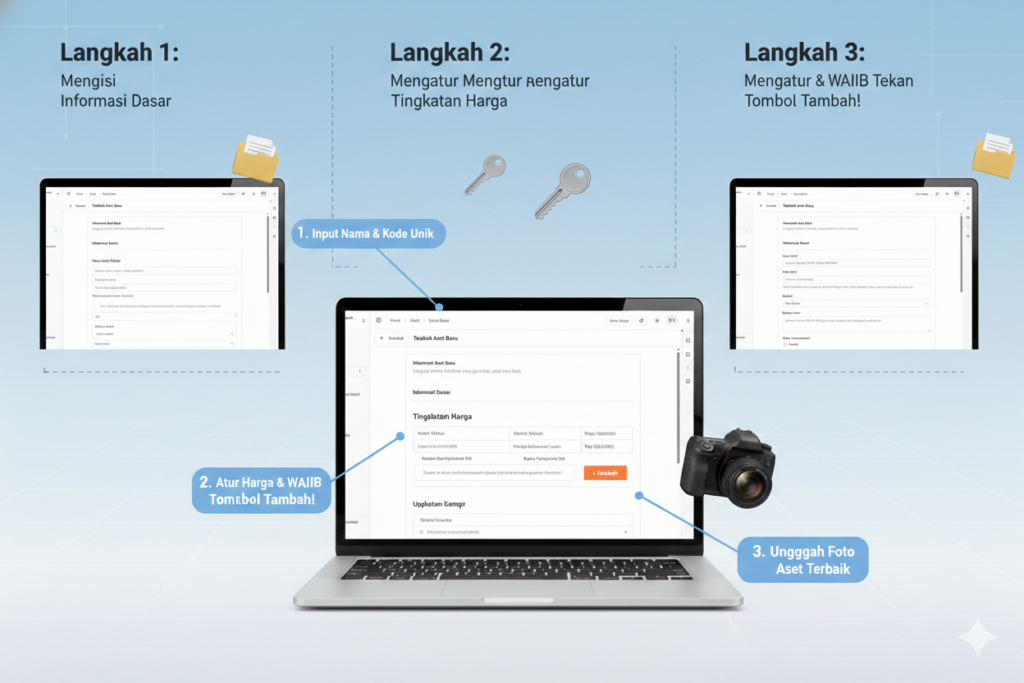 Cara Menambah Aset Baru di Dasbor Rentalize